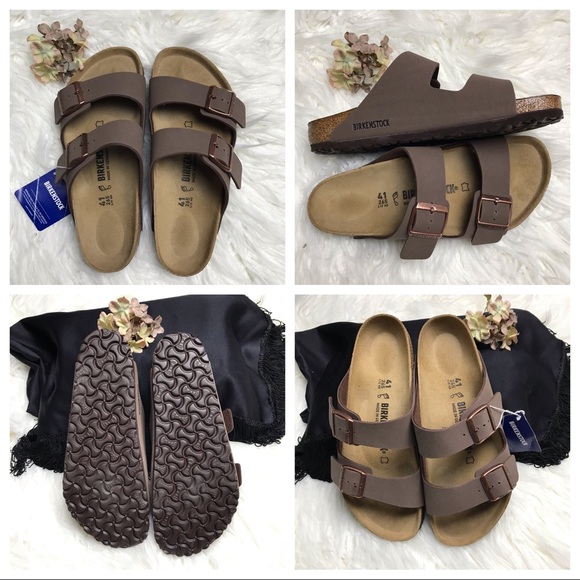 NWT Arizona Birko-Flor Nubuck Mocha Sandals - Picture 6 of 10